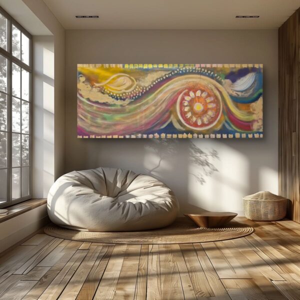 Vibrant Abstract Artwork: Colorful Swirl Painting for Modern Home & Office Decor
