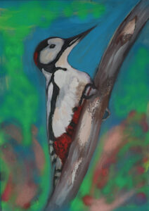 Peek-a-Boo Mixed-Media Oil on Canvas