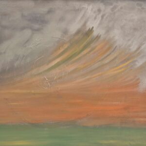 A glowing wave-like form emerges in warm hues of gold and amber. It carries the spirit of fire and water together, embodying courage, transformation, and rising energy.