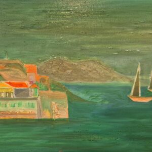 Original artwork by [ShaziaNaqib] | Oil on Acrylic | Inspired by the historic fortress of Corfu, Greece. [30 x 20 inches canvas]