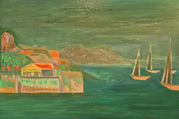 Original artwork by [ShaziaNaqib] | Oil on Acrylic | Inspired by the historic fortress of Corfu, Greece. [30 x 20 inches canvas]