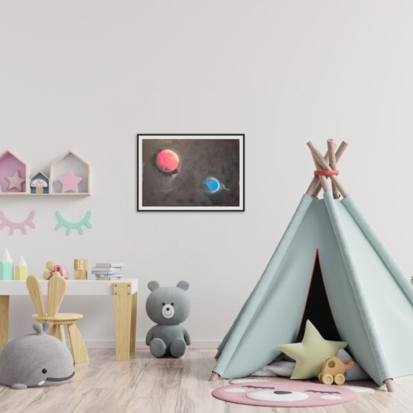 "Galactic Duo: A Child's Vision of the Cosmos"