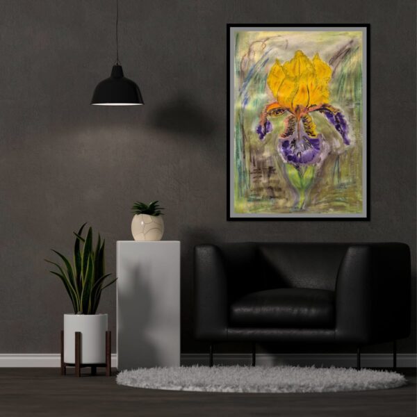 A bold expression of nature’s elegance, Golden Whisper of the Iris captures the delicate tension between light and shadow, softness and strength. With golden petals unfolding like whispered secrets and deep violet falls anchoring the bloom in mystery, this piece evokes quiet resilience. Created with layered textures and gestural marks, the expressive background invites the viewer into a space between dream and reality. 🎨 Medium: Mixed Media on A2 size paper ✍️ Artist: [Your Name] 🌸 Inspiration: The graceful Iris flower — symbol of wisdom, courage, and transformation.